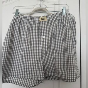 NWT Oddli Grey Gingham Boxer Shorts- XXXL- Limited Edition